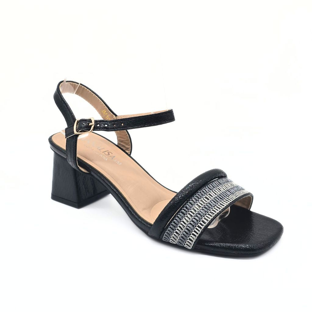 Sandalia de Tacón Negro