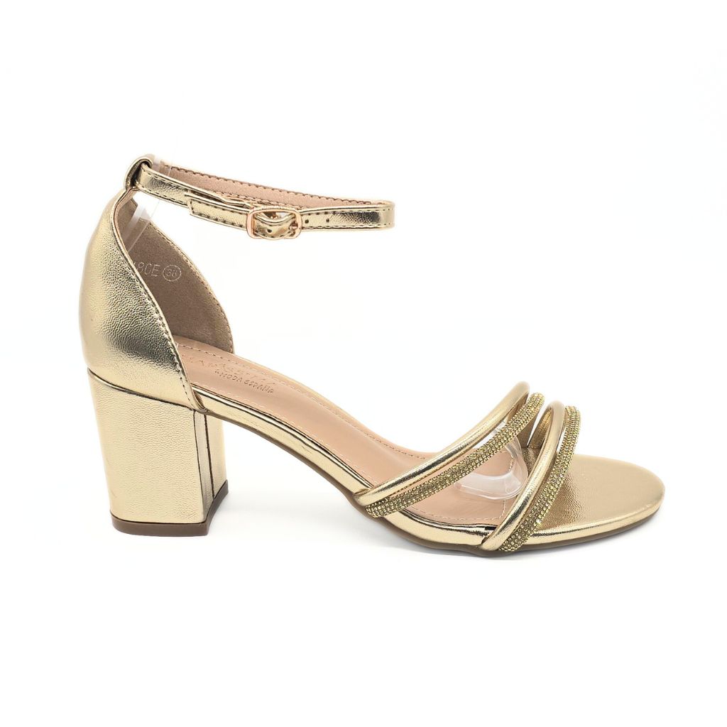 Sandalia de Tacón Oro
