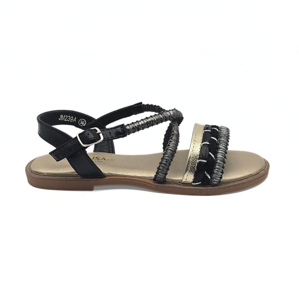 Sandalia Plana Negro