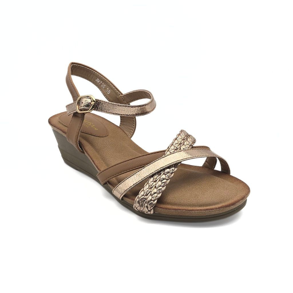 Sandalia con Cuña Camel