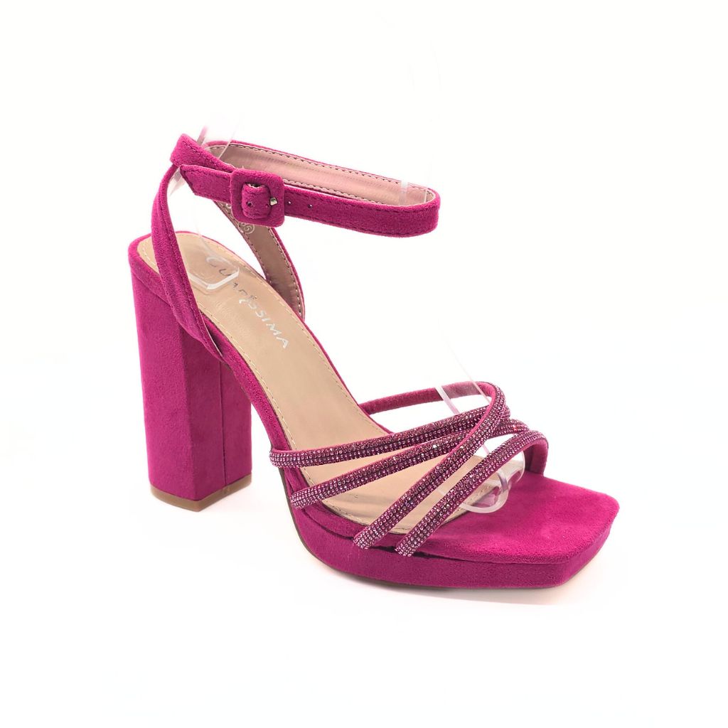 Sandalias de Tacón Fuxia